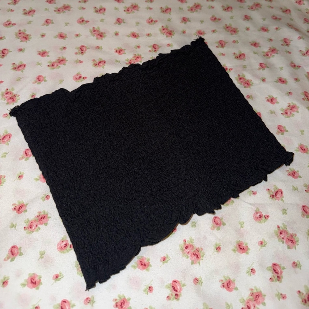 Garage Black Smocked Tube Top